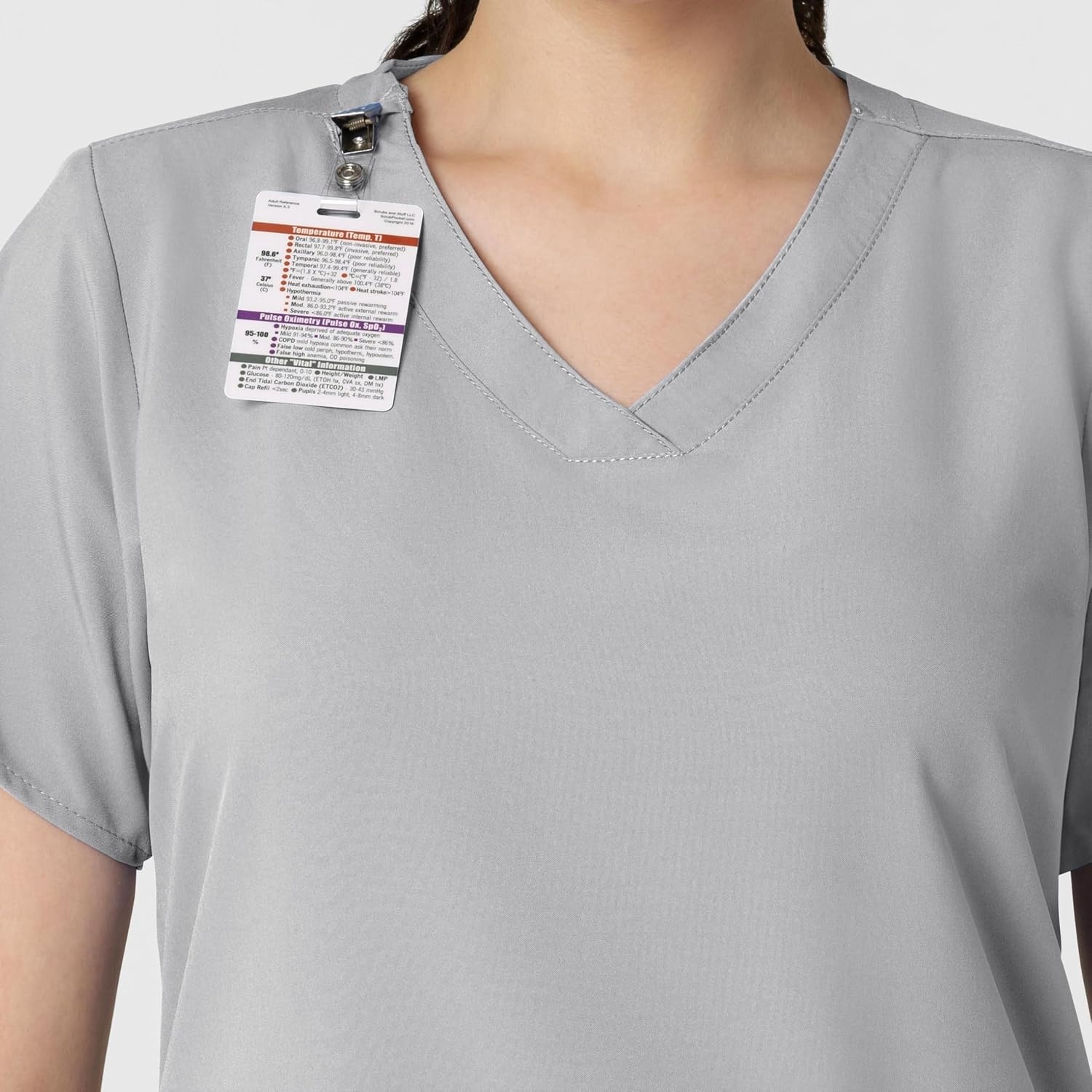 image:imageWINK W123 Womens Basic VNeck Scrub TopGrey