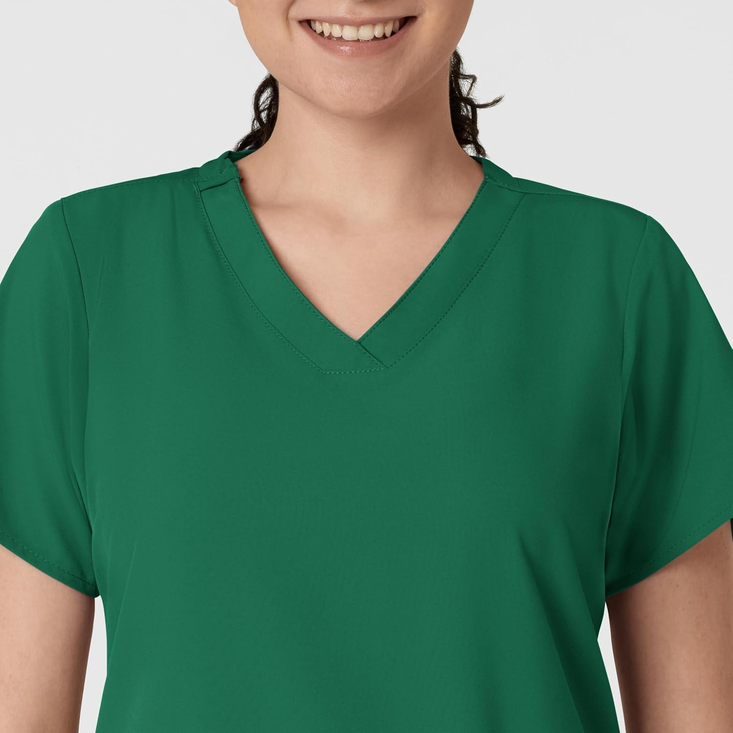 image:imageWINK W123 Womens Basic VNeck Scrub TopHunter Green
