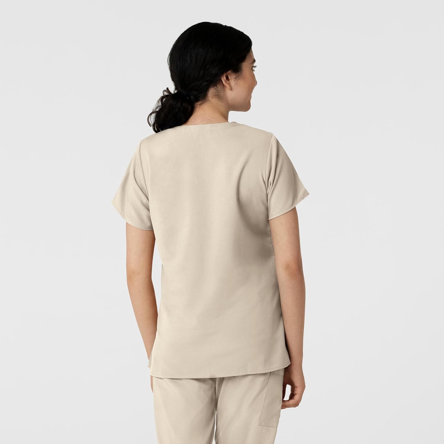 image:imageWINK W123 Womens Basic VNeck Scrub TopKhaki