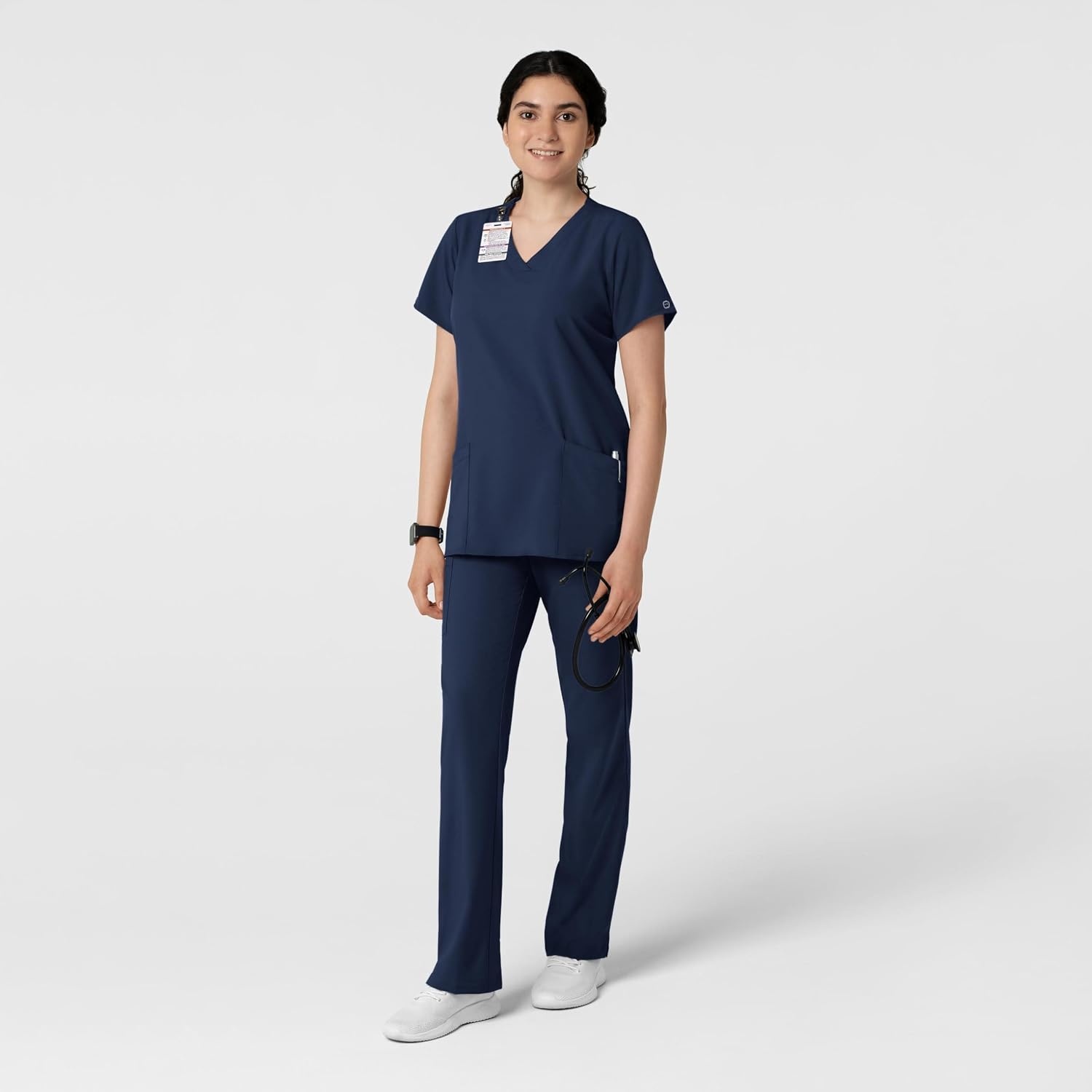 image:imageWINK W123 Womens Basic VNeck Scrub TopNavy