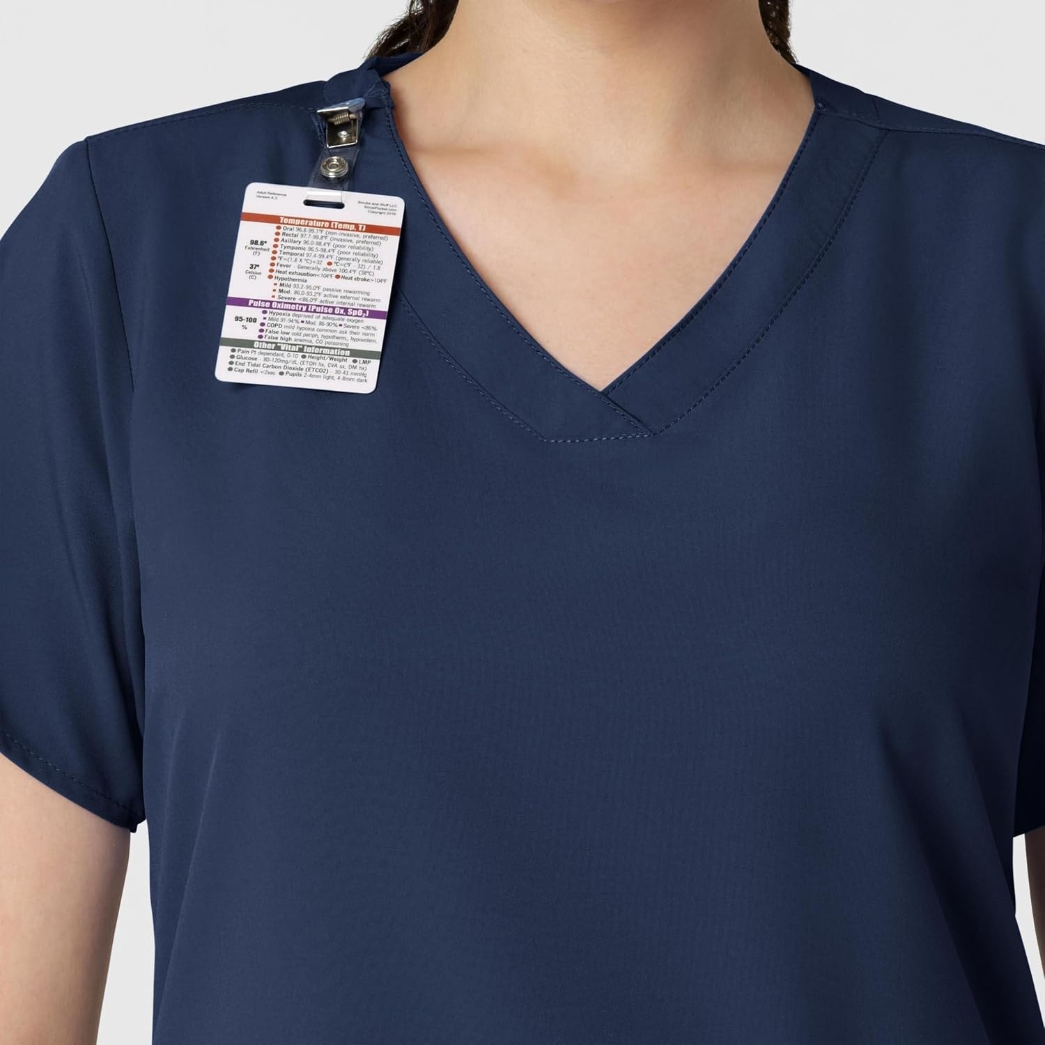 image:imageWINK W123 Womens Basic VNeck Scrub TopNavy