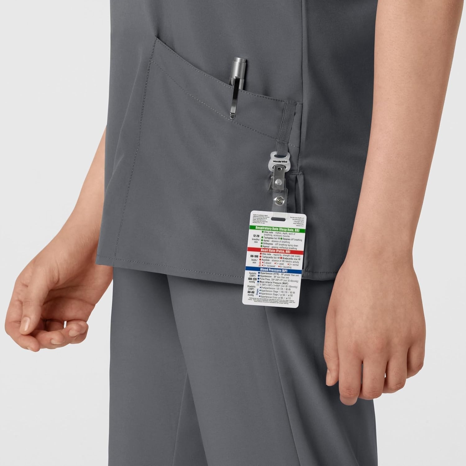 image:imageWINK W123 Womens Basic VNeck Scrub TopPewter