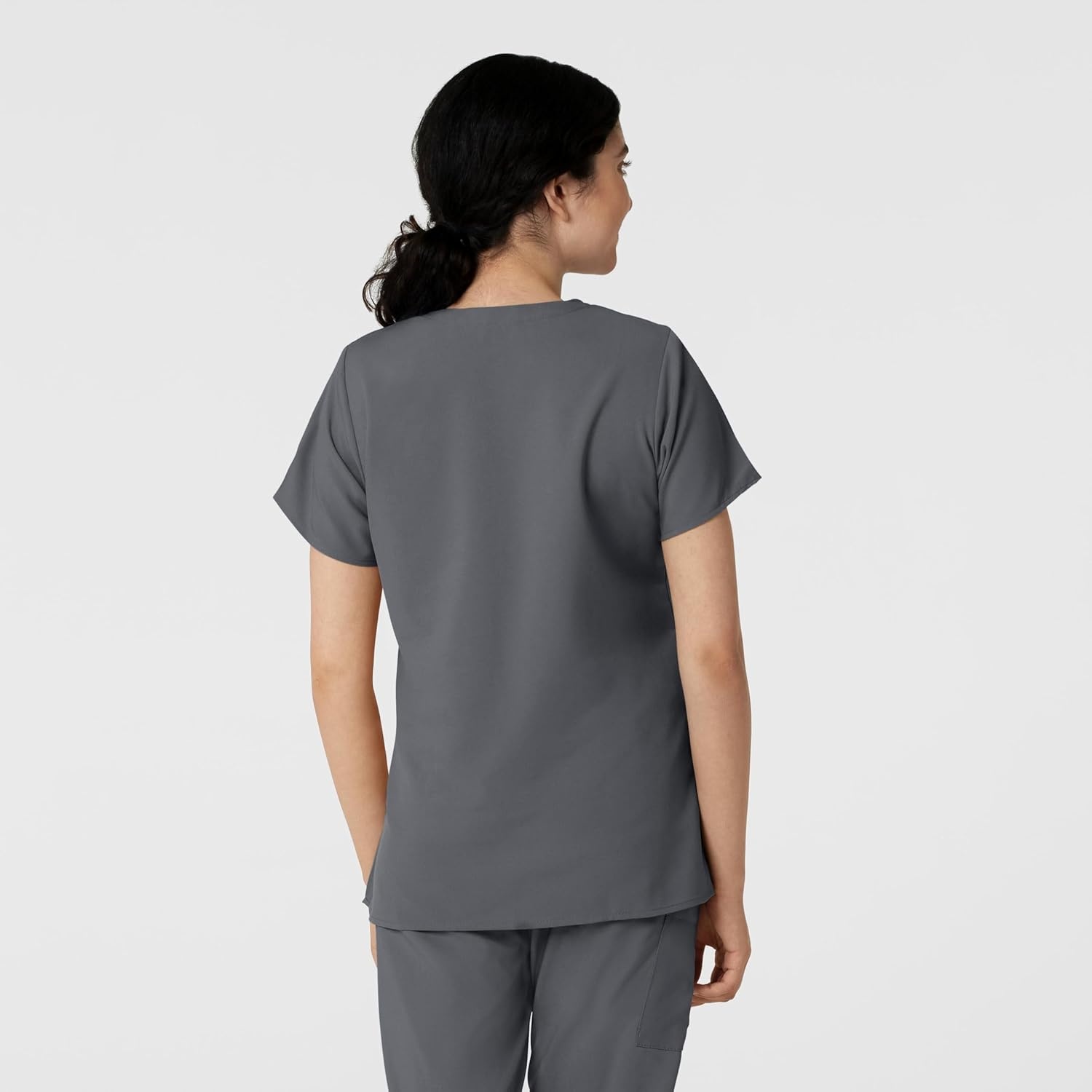 image:imageWINK W123 Womens Basic VNeck Scrub TopPewter