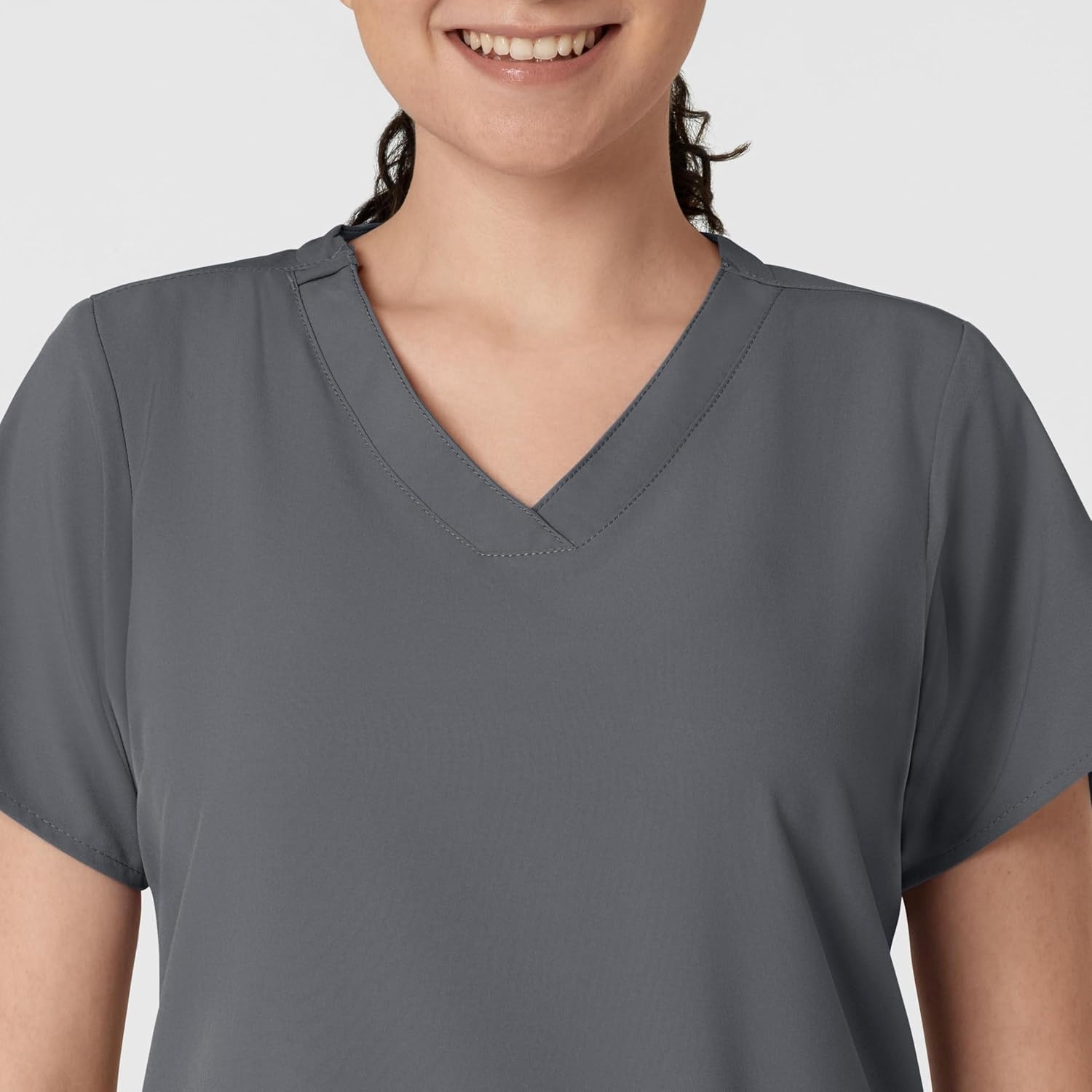 image:imageWINK W123 Womens Basic VNeck Scrub TopPewter