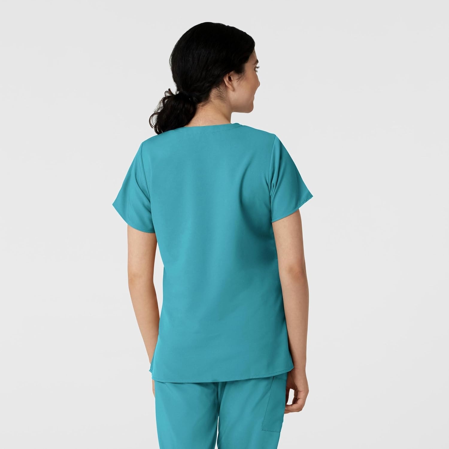 image:imageWINK W123 Womens Basic VNeck Scrub TopTeal Blue