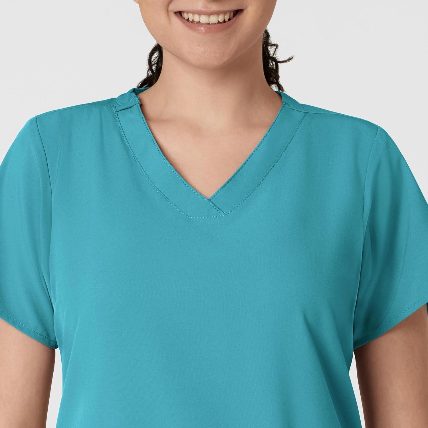 image:imageWINK W123 Womens Basic VNeck Scrub TopTeal Blue