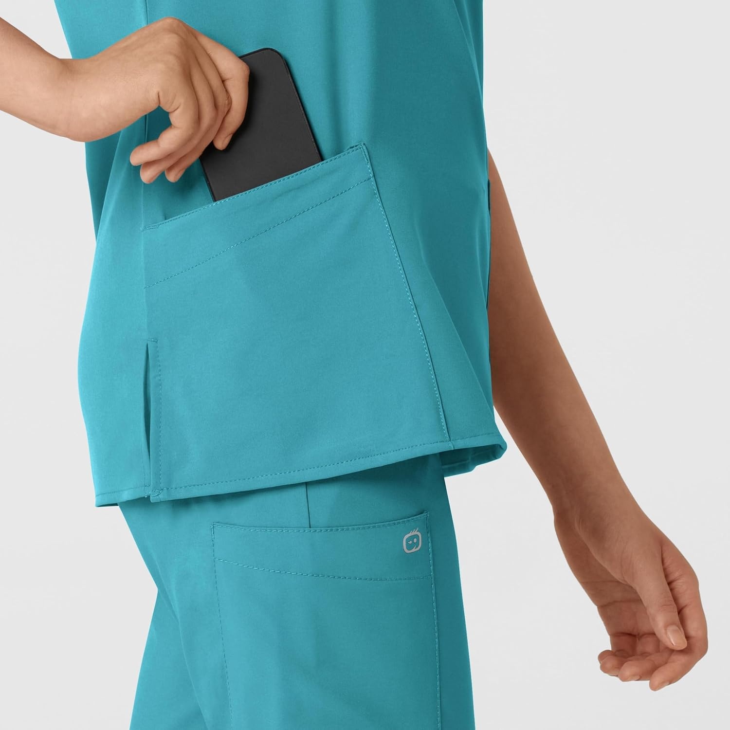 image:imageWINK W123 Womens Basic VNeck Scrub TopTeal Blue