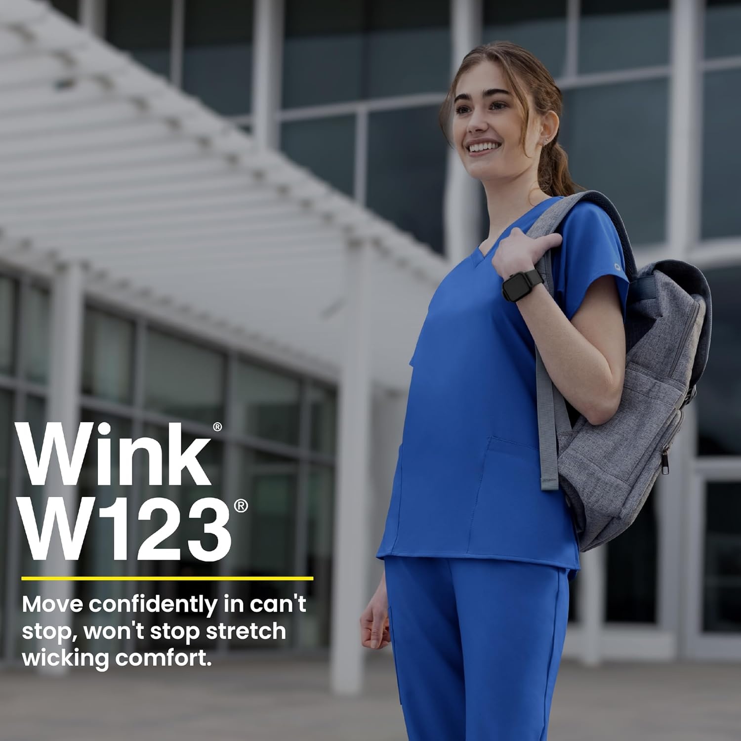 image:imageWINK W123 Womens Basic VNeck Scrub TopWhite