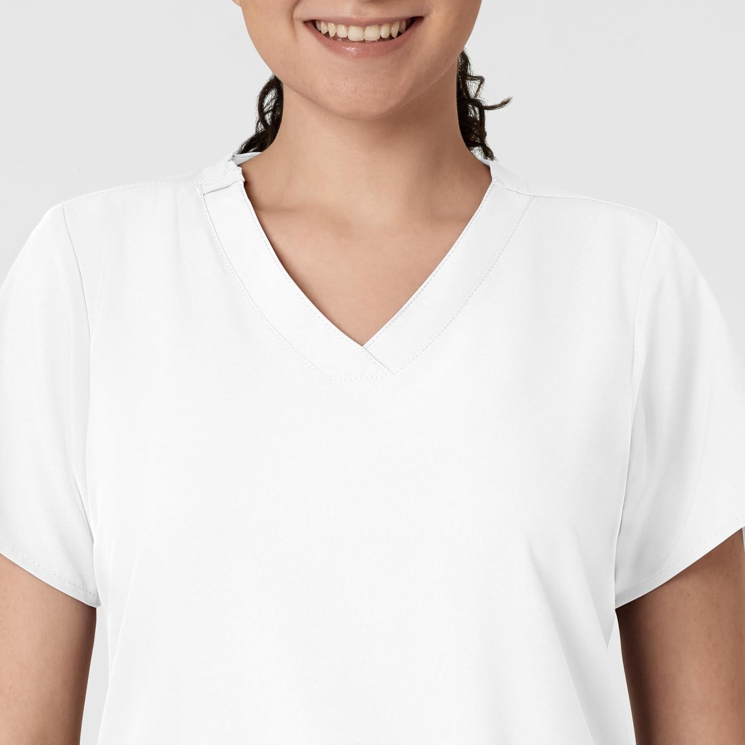 image:imageWINK W123 Womens Basic VNeck Scrub TopWhite