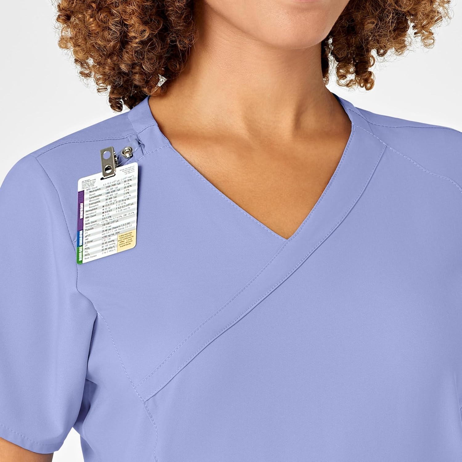 image:imageWINK W123 Womens Mock Wrap Scrub Top Ceil Blue 3X