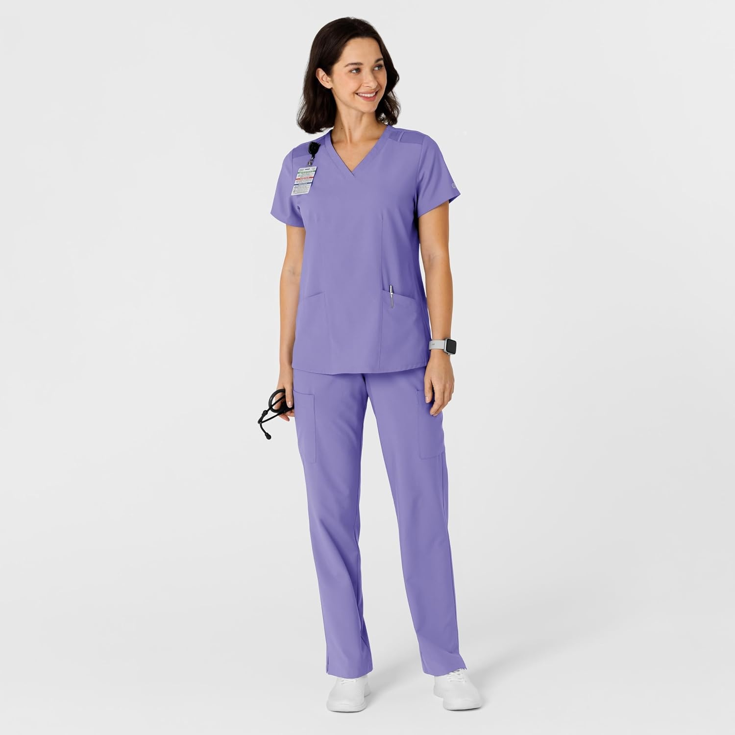 image:imageWINK Womens Womens Flexnreach Side Panel Vneck Scrub TopIris Purple