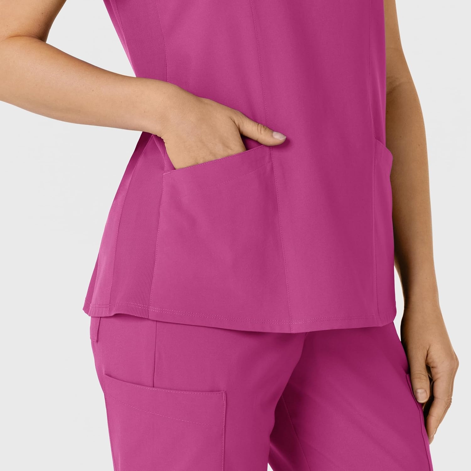 image:imageWINK Womens Womens Flexnreach Side Panel Vneck Scrub TopRaspberry