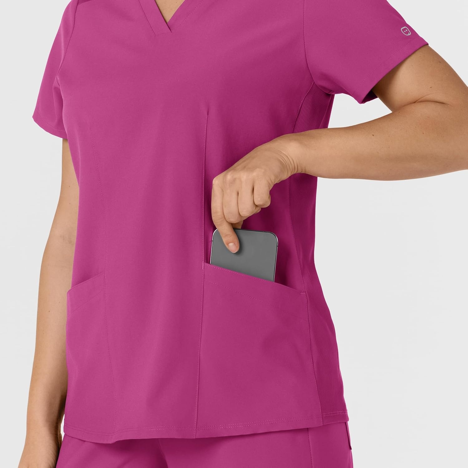 image:imageWINK Womens Womens Flexnreach Side Panel Vneck Scrub TopRaspberry