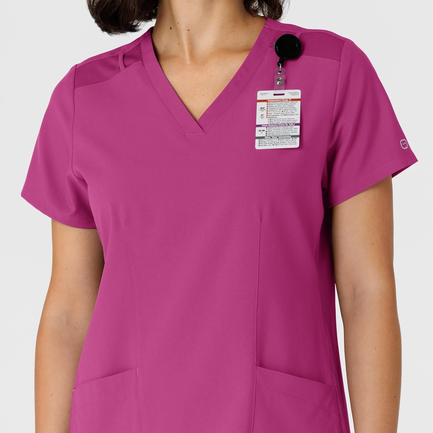 image:imageWINK Womens Womens Flexnreach Side Panel Vneck Scrub TopRaspberry