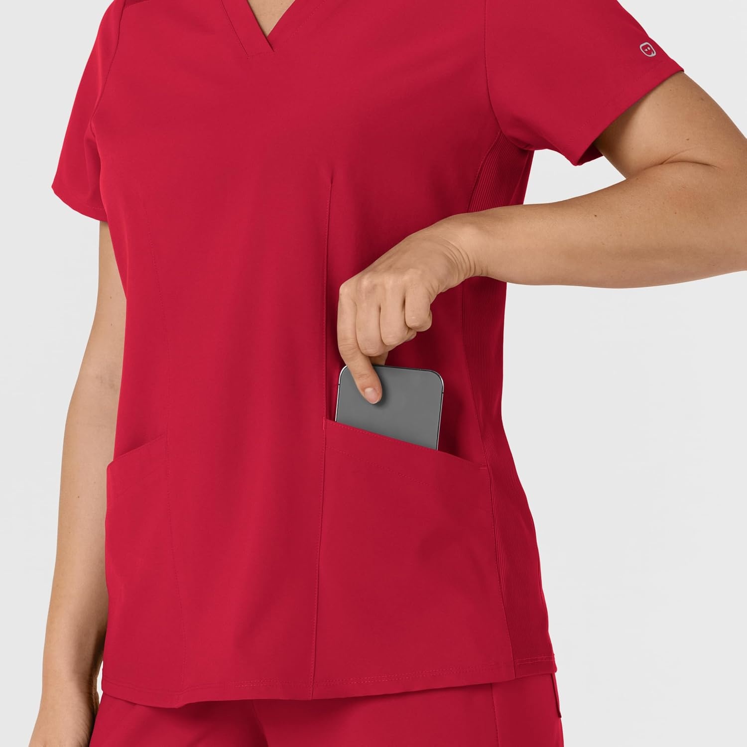 image:imageWINK Womens Womens Flexnreach Side Panel Vneck Scrub TopRed
