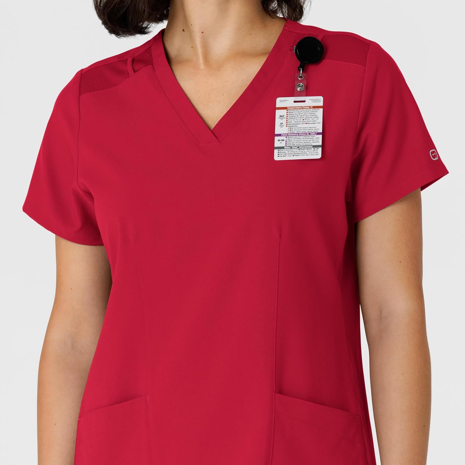 image:imageWINK Womens Womens Flexnreach Side Panel Vneck Scrub TopRed