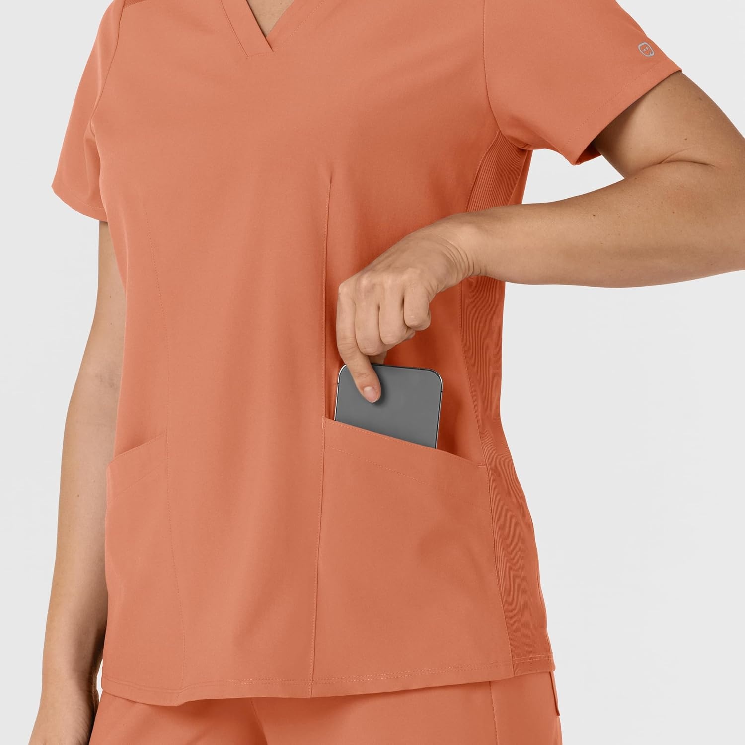 image:imageWINK Womens Womens Flexnreach Side Panel Vneck Scrub TopTerracotta