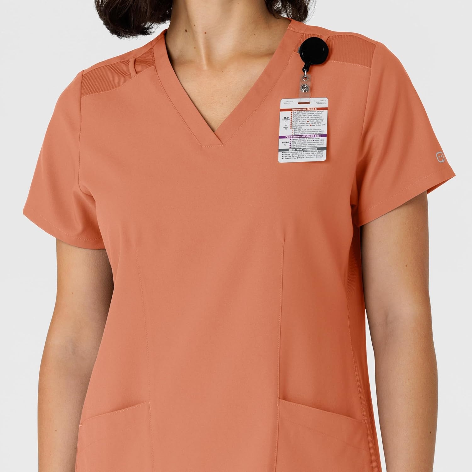 image:imageWINK Womens Womens Flexnreach Side Panel Vneck Scrub TopTerracotta