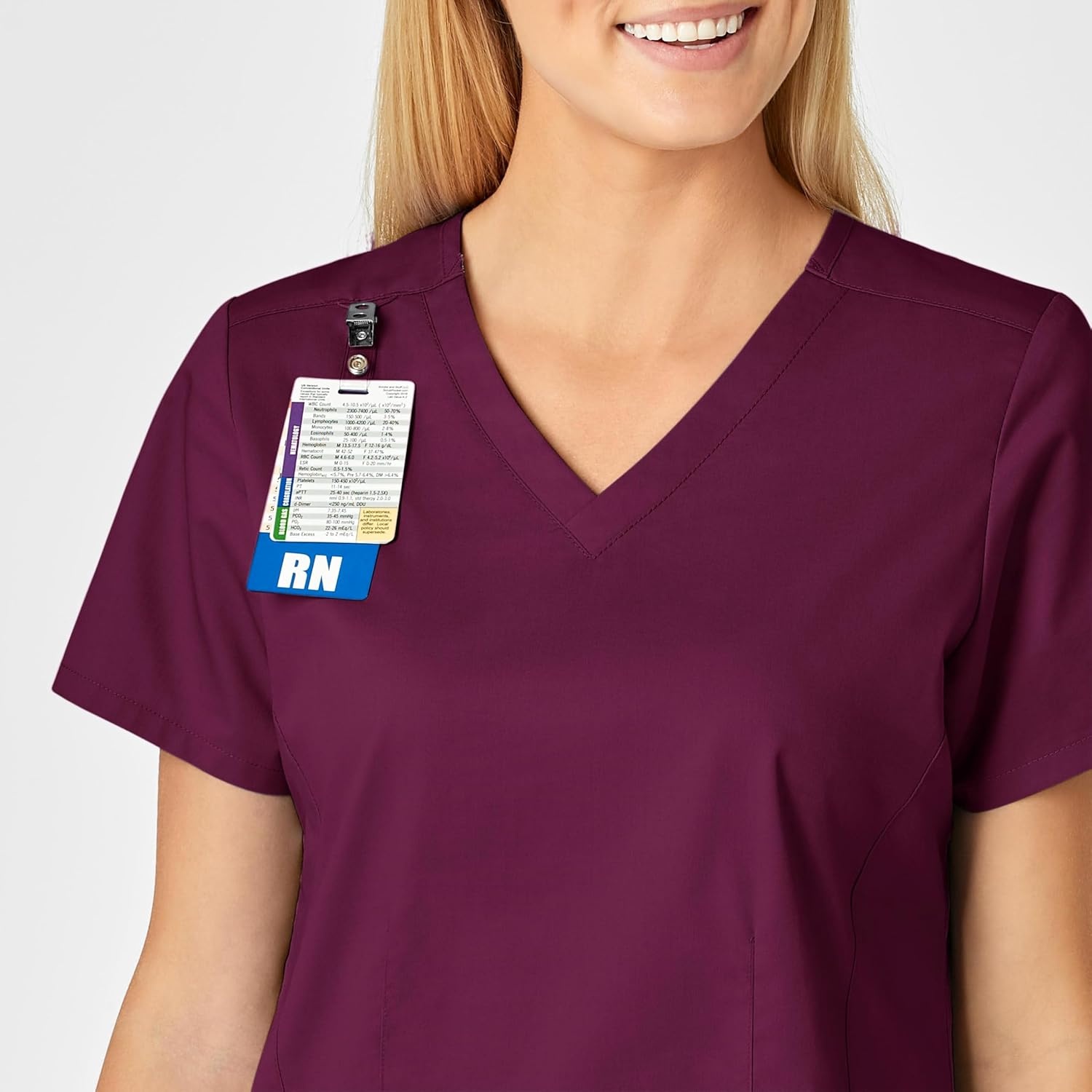 image:imageWINK WonderWORK Womens Shaped VNeck Scrub TopWine
