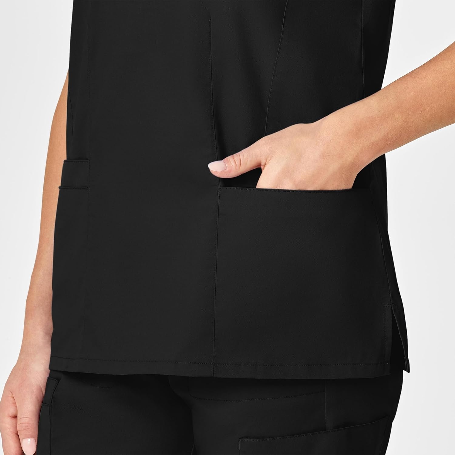 image:imageWINK WonderWORK Womens VNeck Scrub TopBlack