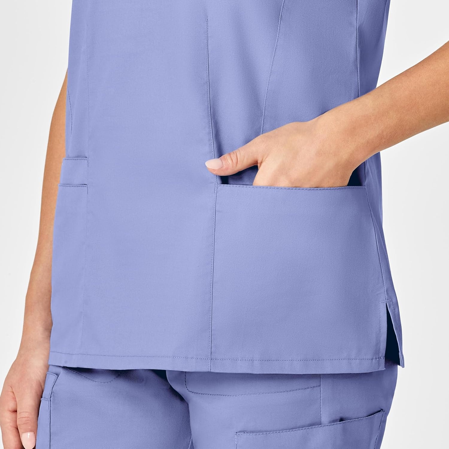 image:imageWINK WonderWORK Womens VNeck Scrub TopCeil Blue