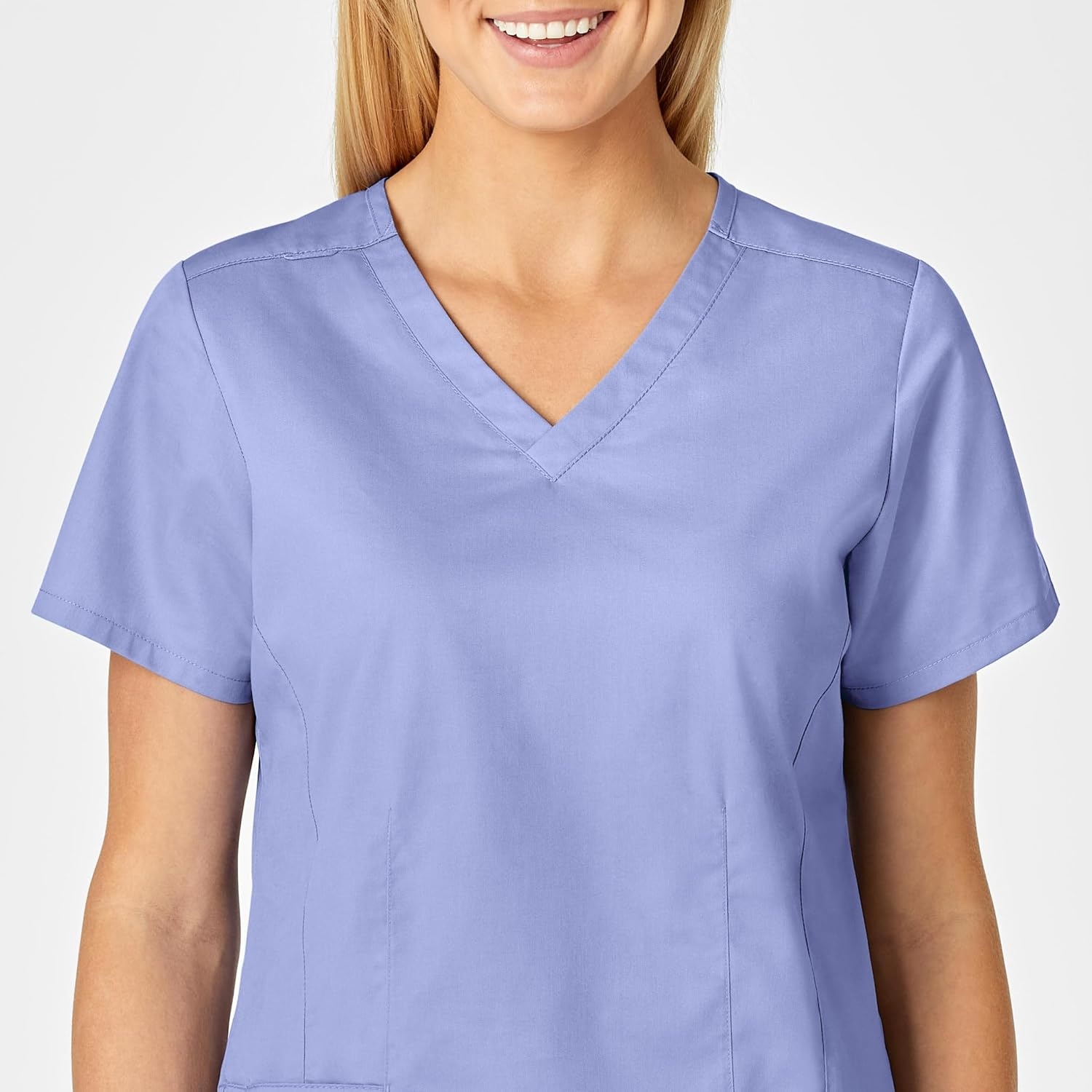 image:imageWINK WonderWORK Womens VNeck Scrub TopCeil Blue