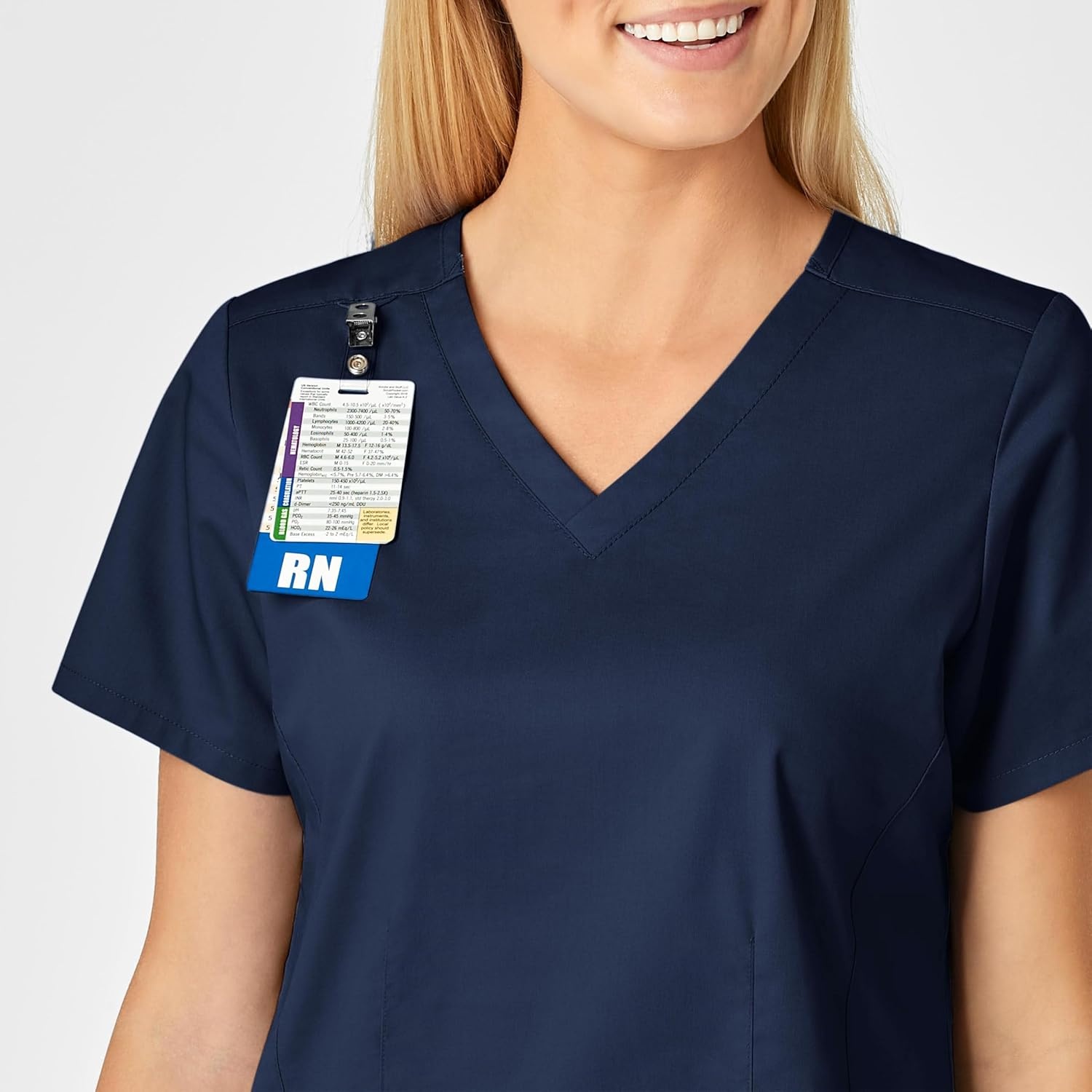 image:imageWINK WonderWORK Womens VNeck Scrub TopNavy