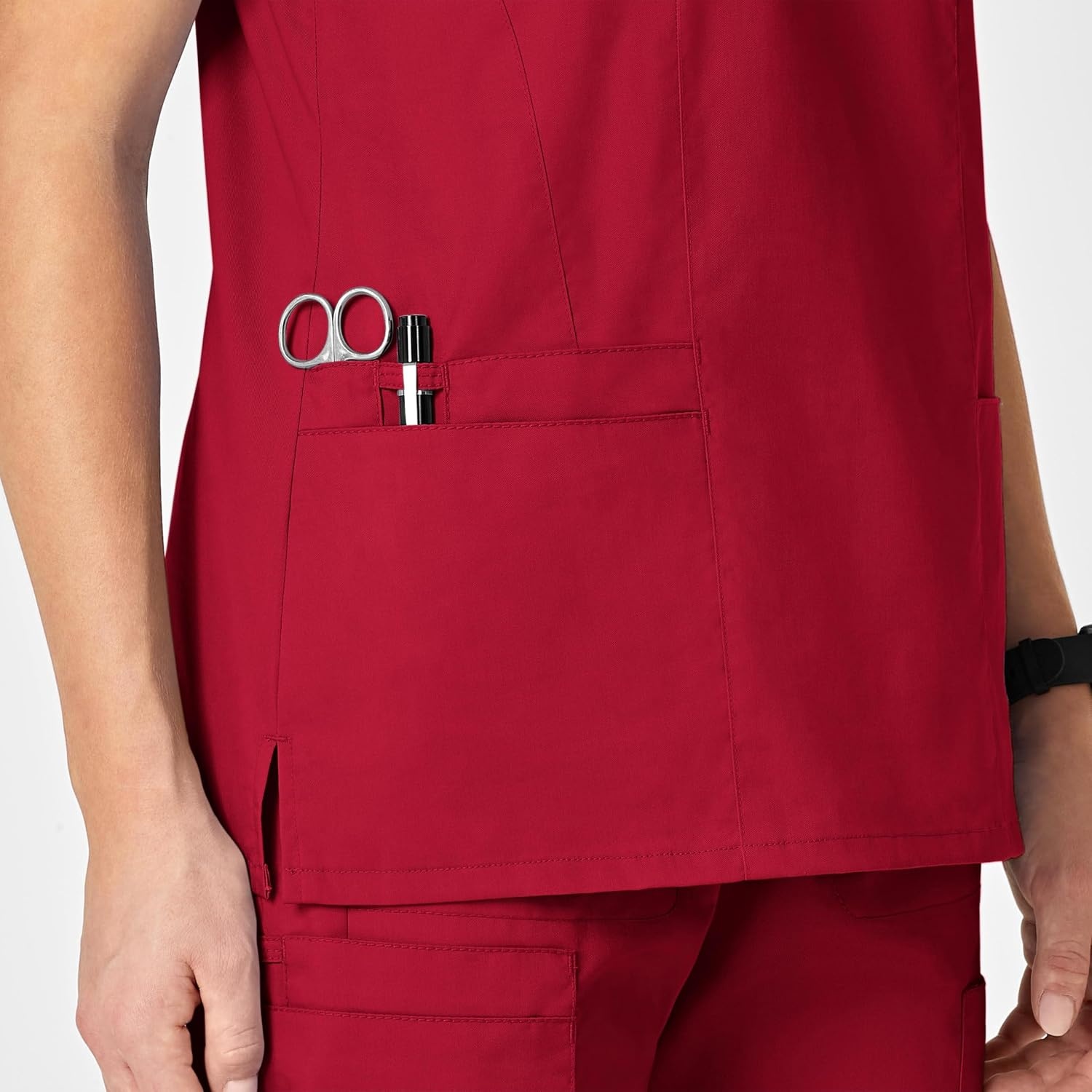 image:imageWINK WonderWORK Womens VNeck Scrub TopRed
