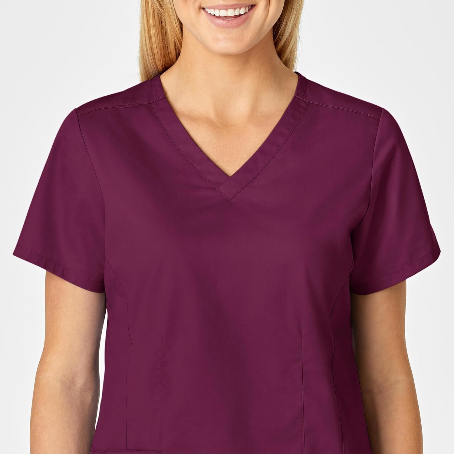 image:imageWINK WonderWORK Womens VNeck Scrub TopWine
