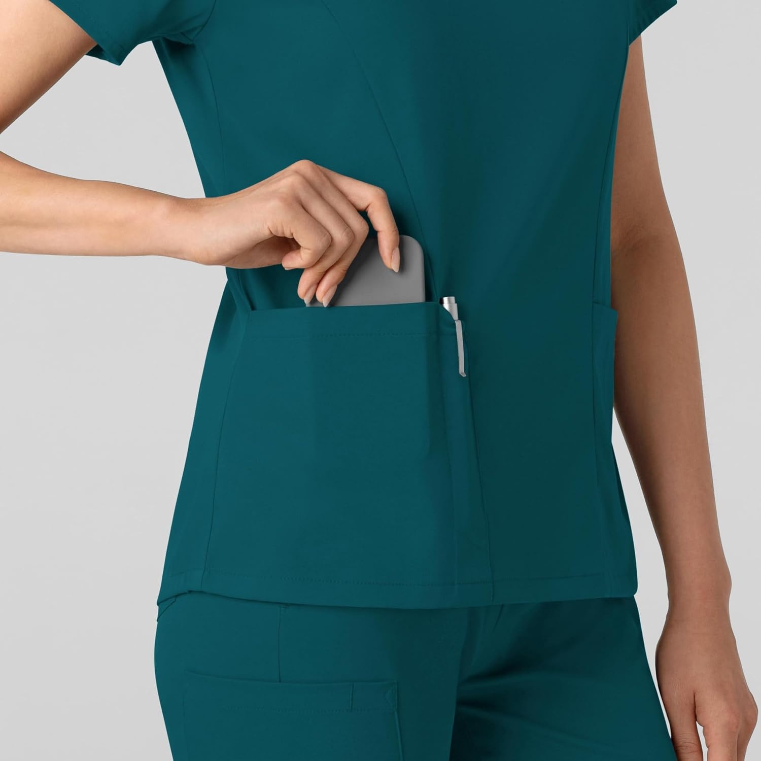 image:imageWink Boundless Womens 2Pocket VNeck Scrub TopCaribbean