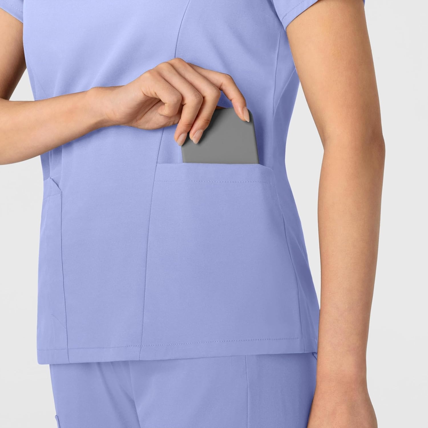 image:imageWink Boundless Womens 2Pocket VNeck Scrub TopCeil Blue