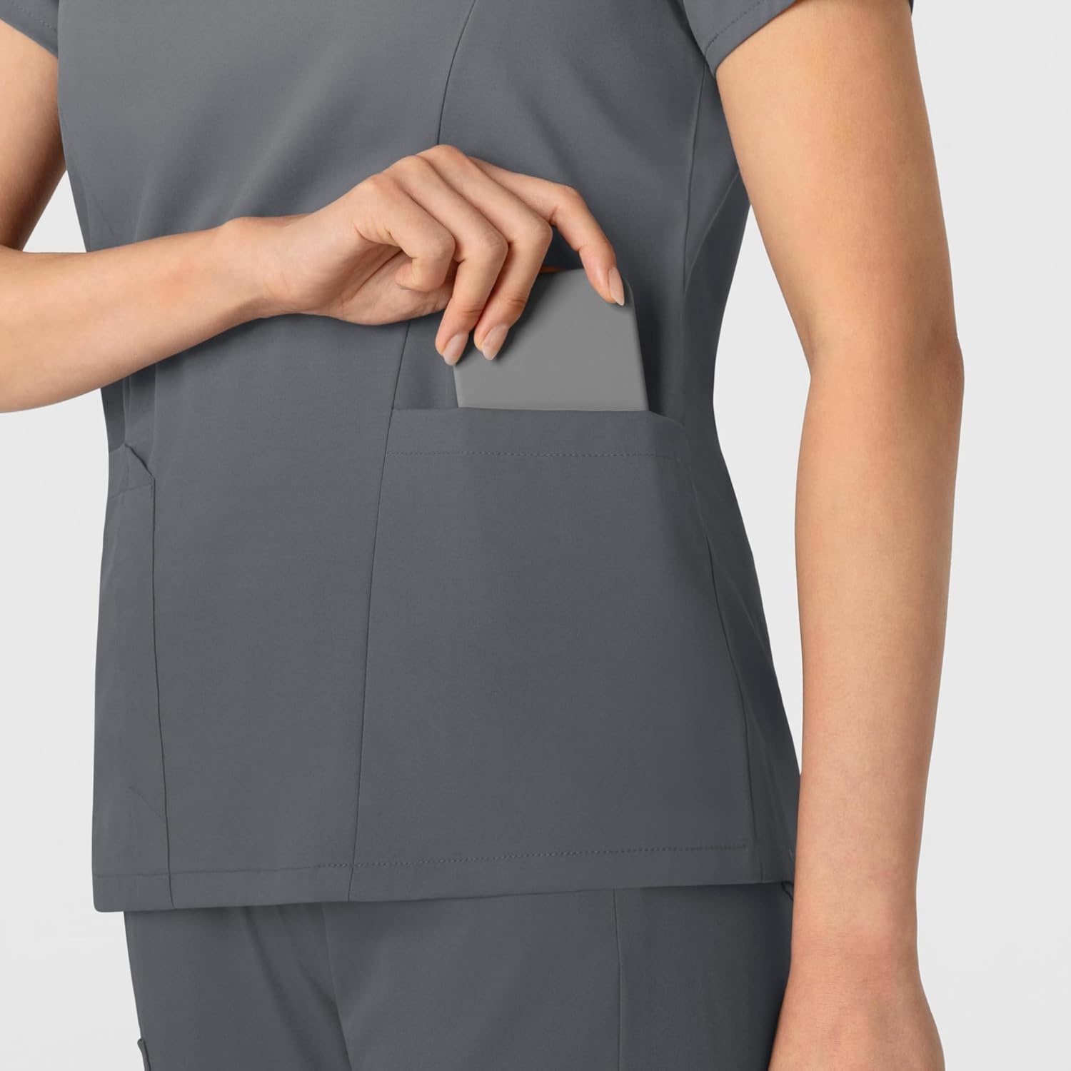 image:imageWink Boundless Womens 2Pocket VNeck Scrub TopPewter