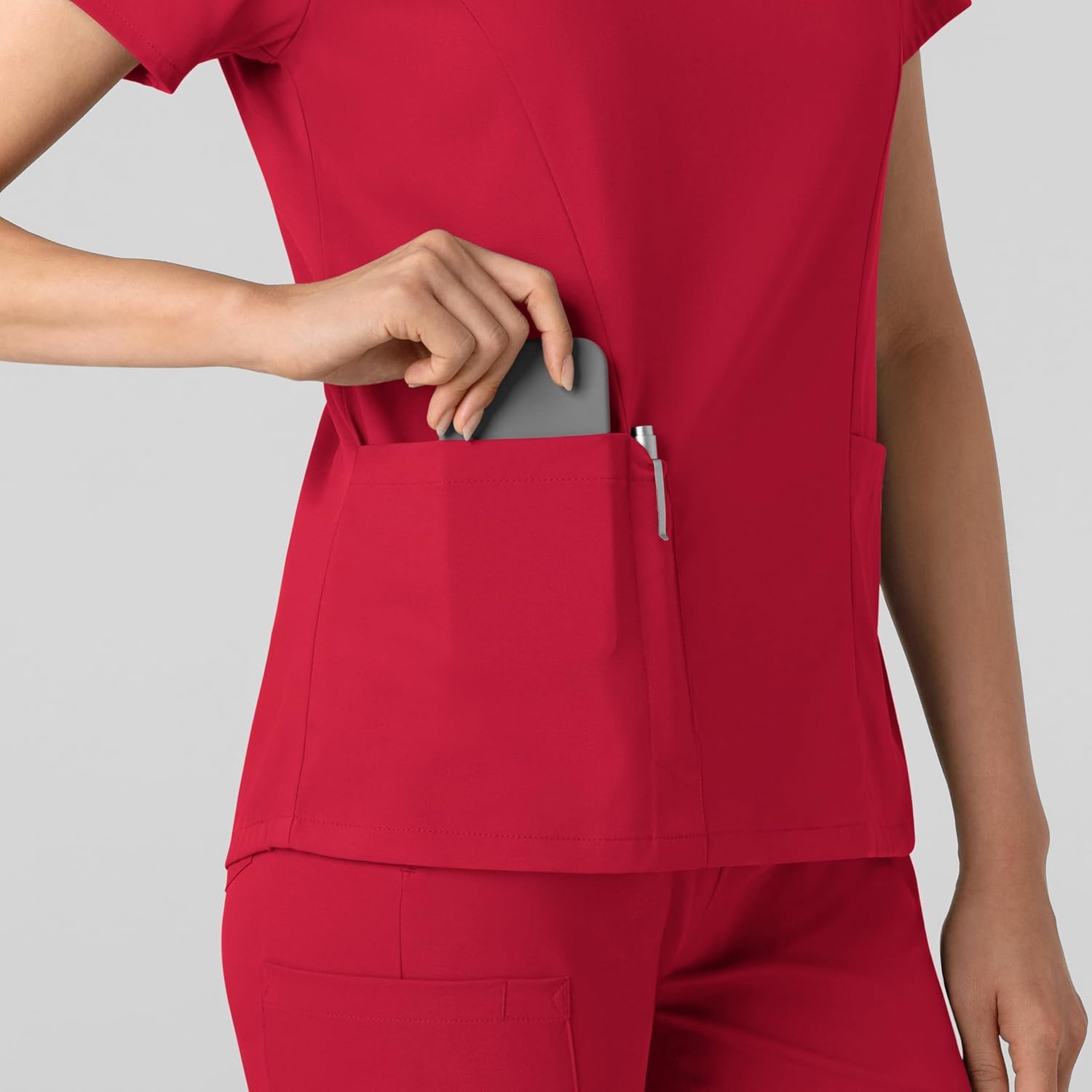 image:imageWink Boundless Womens 2Pocket VNeck Scrub TopRed