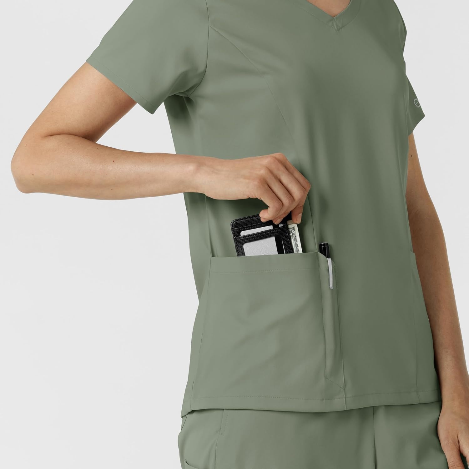 image:imageWink Boundless Womens 2Pocket VNeck Scrub TopSage