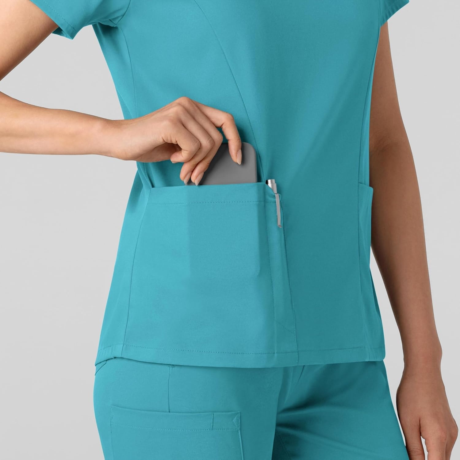 image:imageWink Boundless Womens 2Pocket VNeck Scrub TopTeal