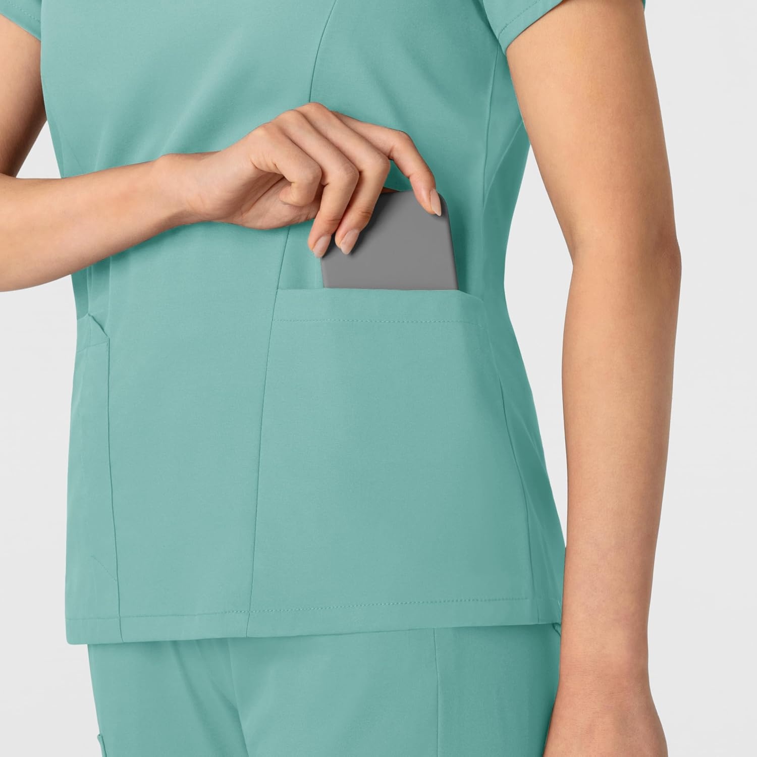 image:imageWink Boundless Womens 2Pocket VNeck Scrub TopTurquoise