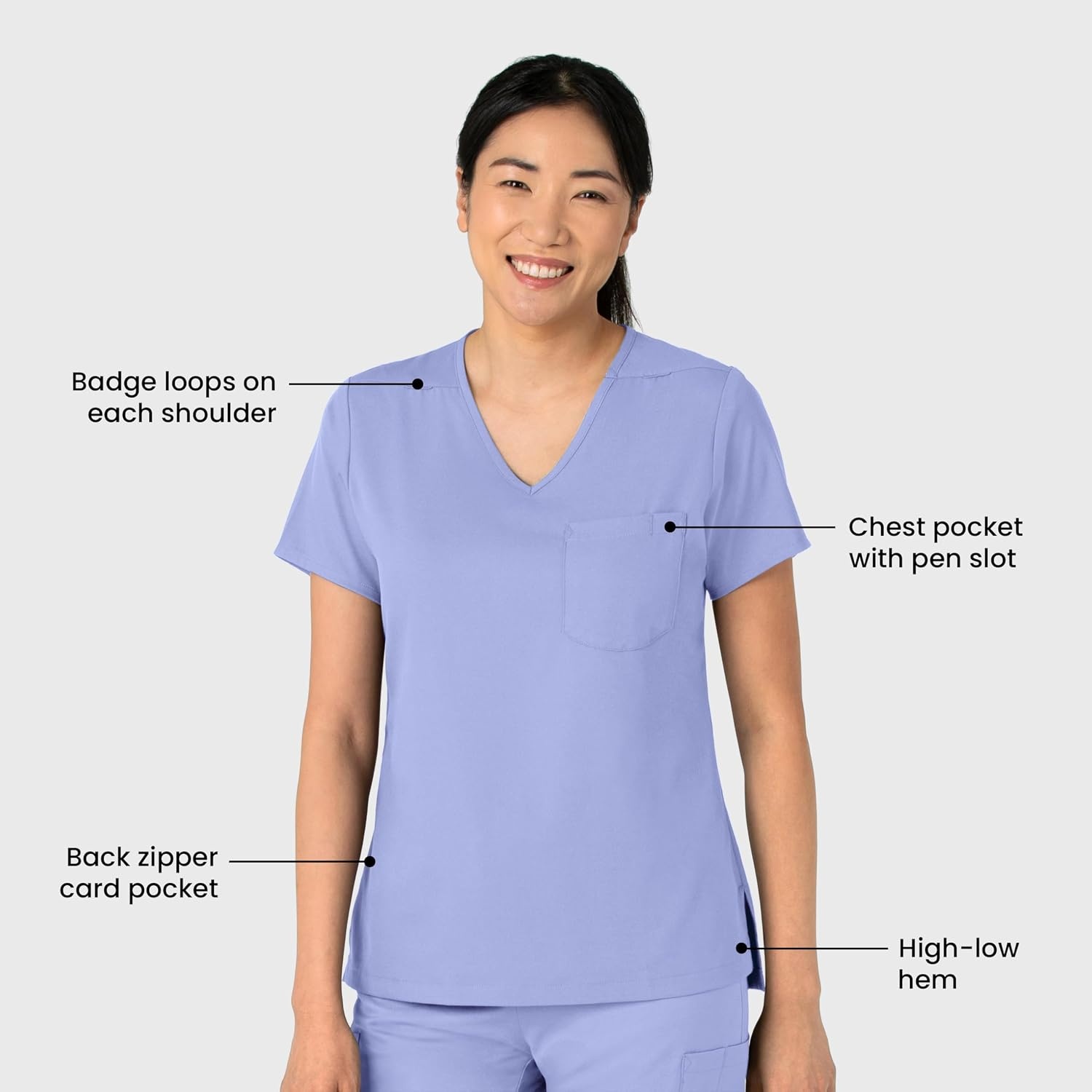 image:imageWink Boundless Womens Tuckin Scrub TopCeil Blue