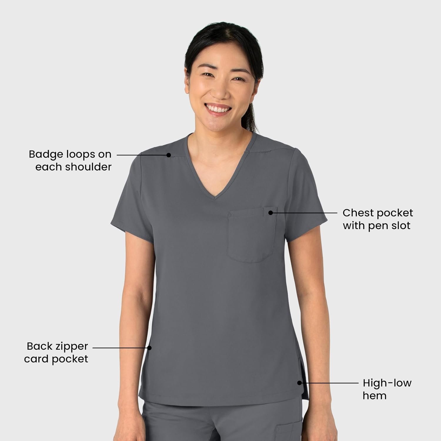 image:imageWink Boundless Womens Tuckin Scrub TopPewter