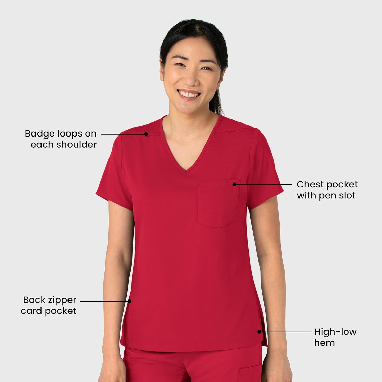 image:imageWink Boundless Womens Tuckin Scrub TopRed