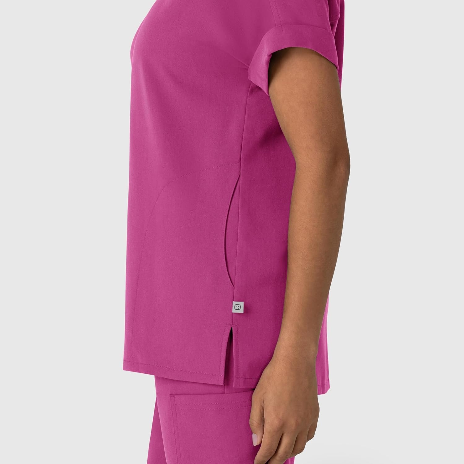 image:imageWink Nova Womens Drop Shoulder Boxy Scrub Top Raspberry XS