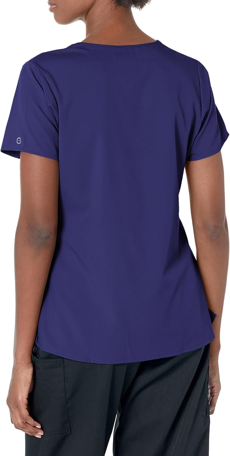 image:imageWink PRO Womens 4 Pocket Notch Neck Scrub TopGrape