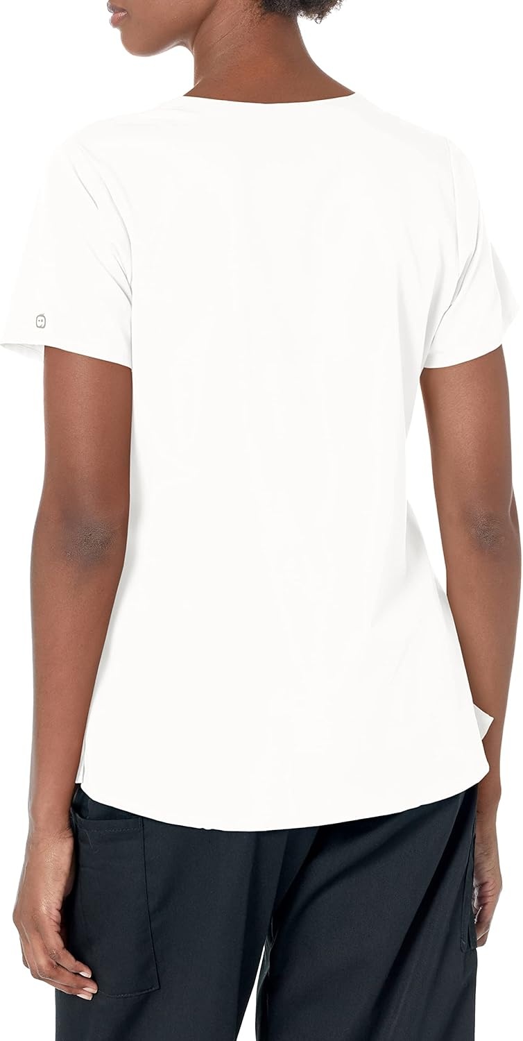 image:imageWink PRO Womens 4 Pocket Notch Neck Scrub TopWhite