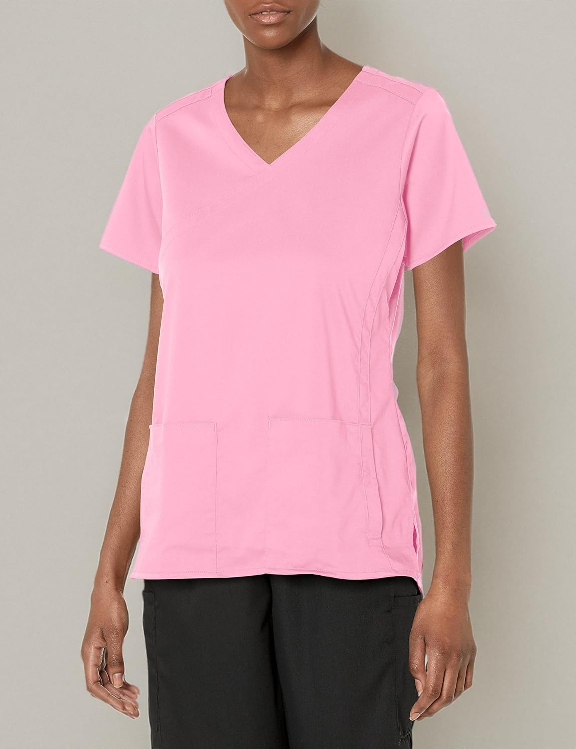 image:imageWink PRO Womens 4 Pocket Wrap Scrub TopPink Blossom
