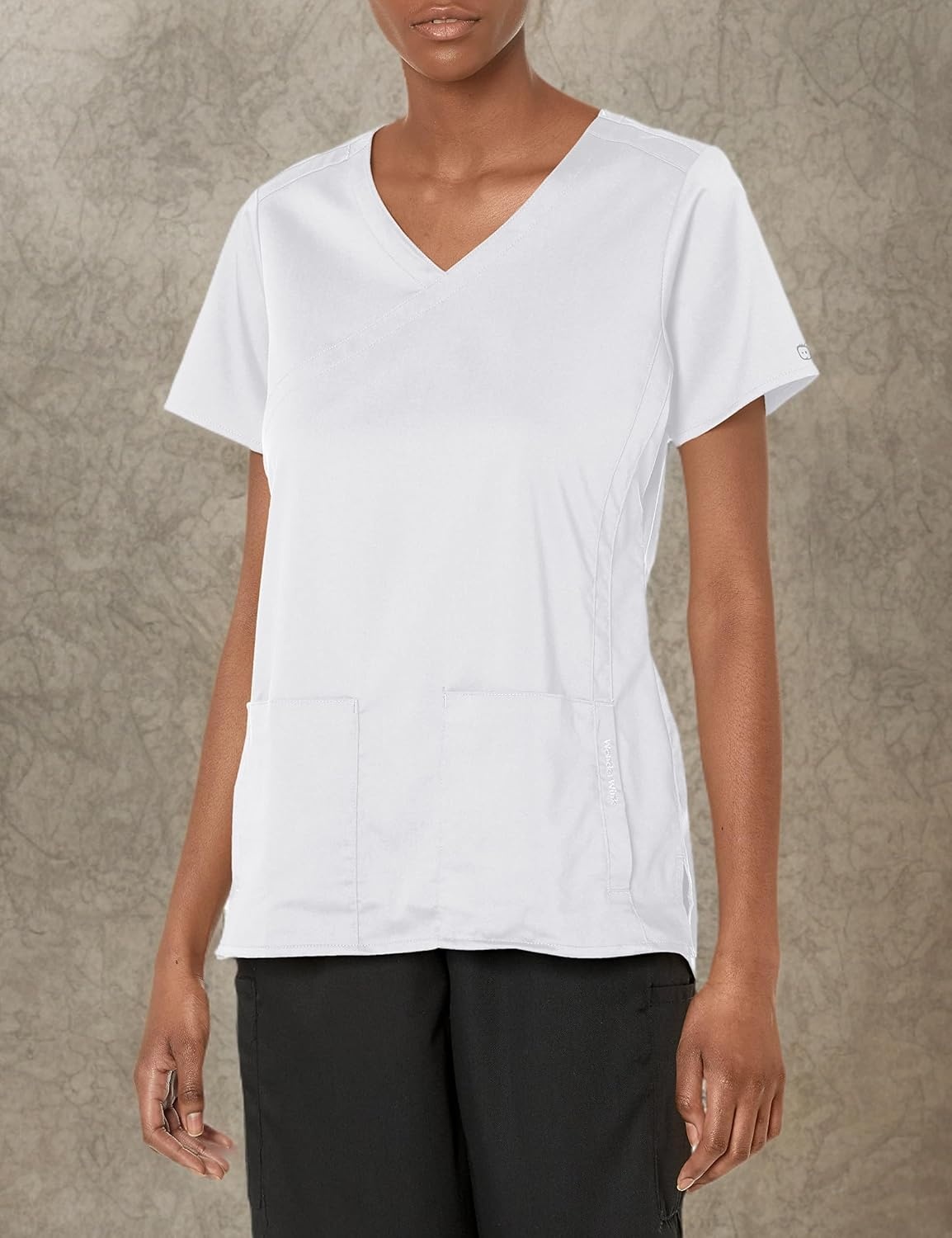 image:imageWink PRO Womens 4 Pocket Wrap Scrub TopWhite