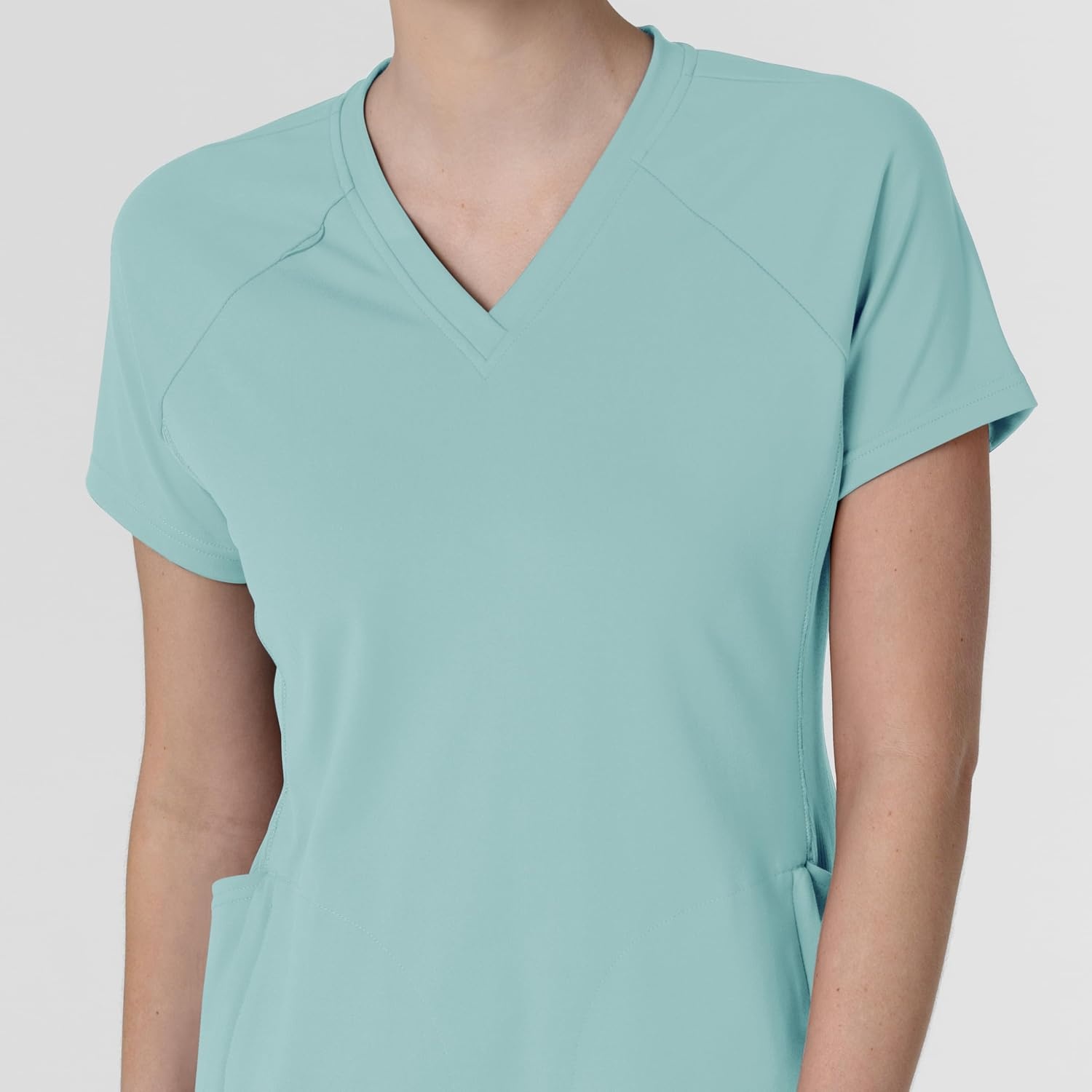image:imageWink Renew Womens FlexnReach VNeck Raglan Scrub TopCoastal Blue