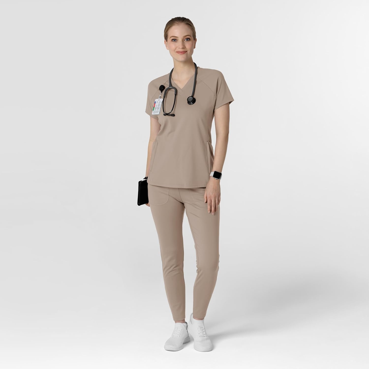 image:imageWink Renew Womens FlexnReach VNeck Raglan Scrub TopHaze