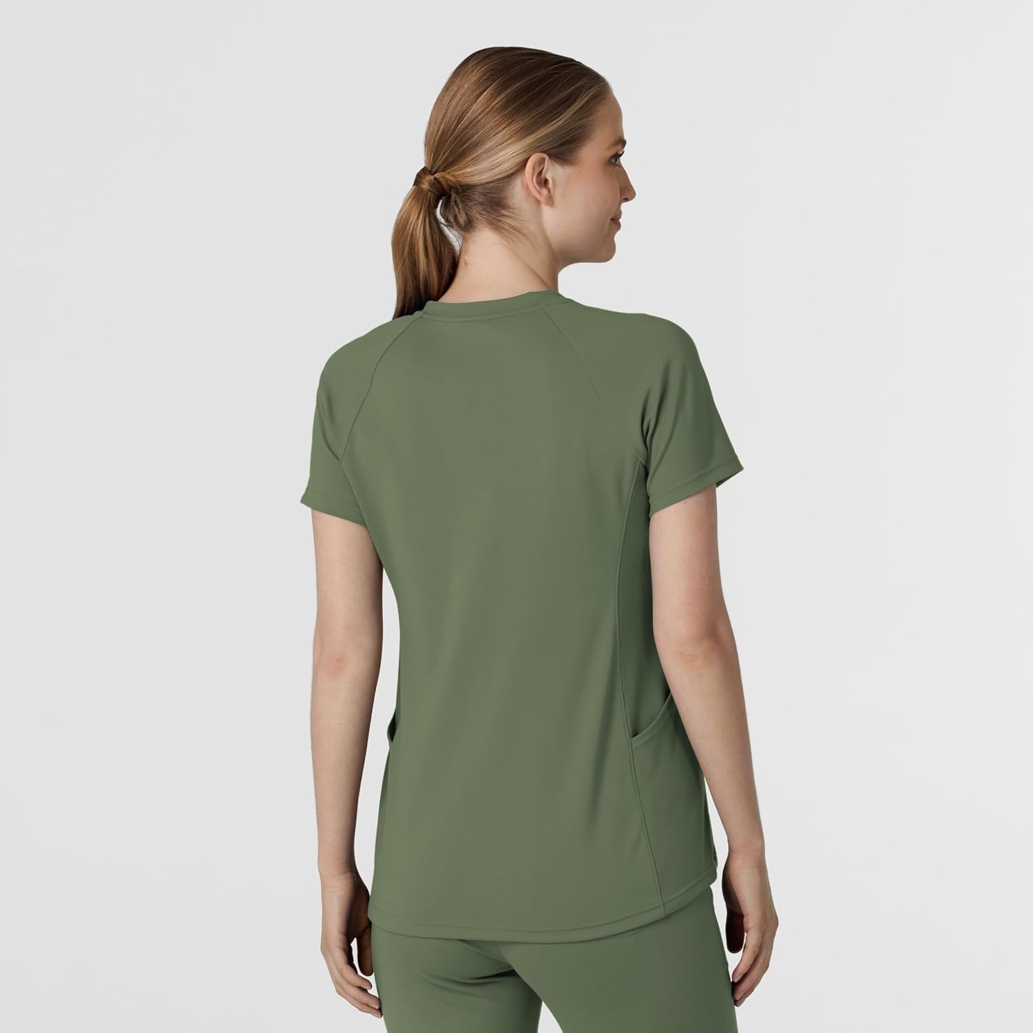 image:imageWink Renew Womens FlexnReach VNeck Raglan Scrub TopOlive