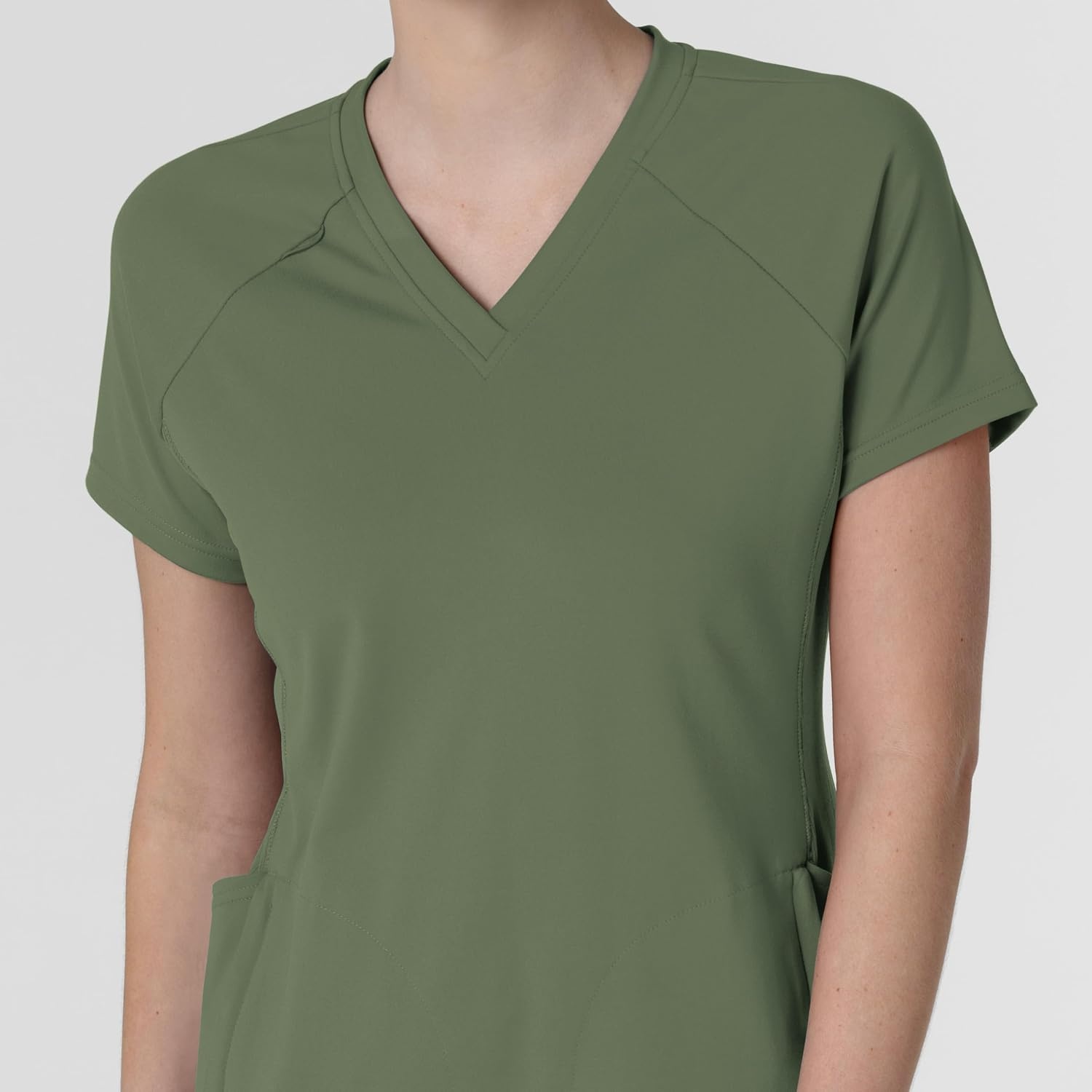 image:imageWink Renew Womens FlexnReach VNeck Raglan Scrub TopOlive