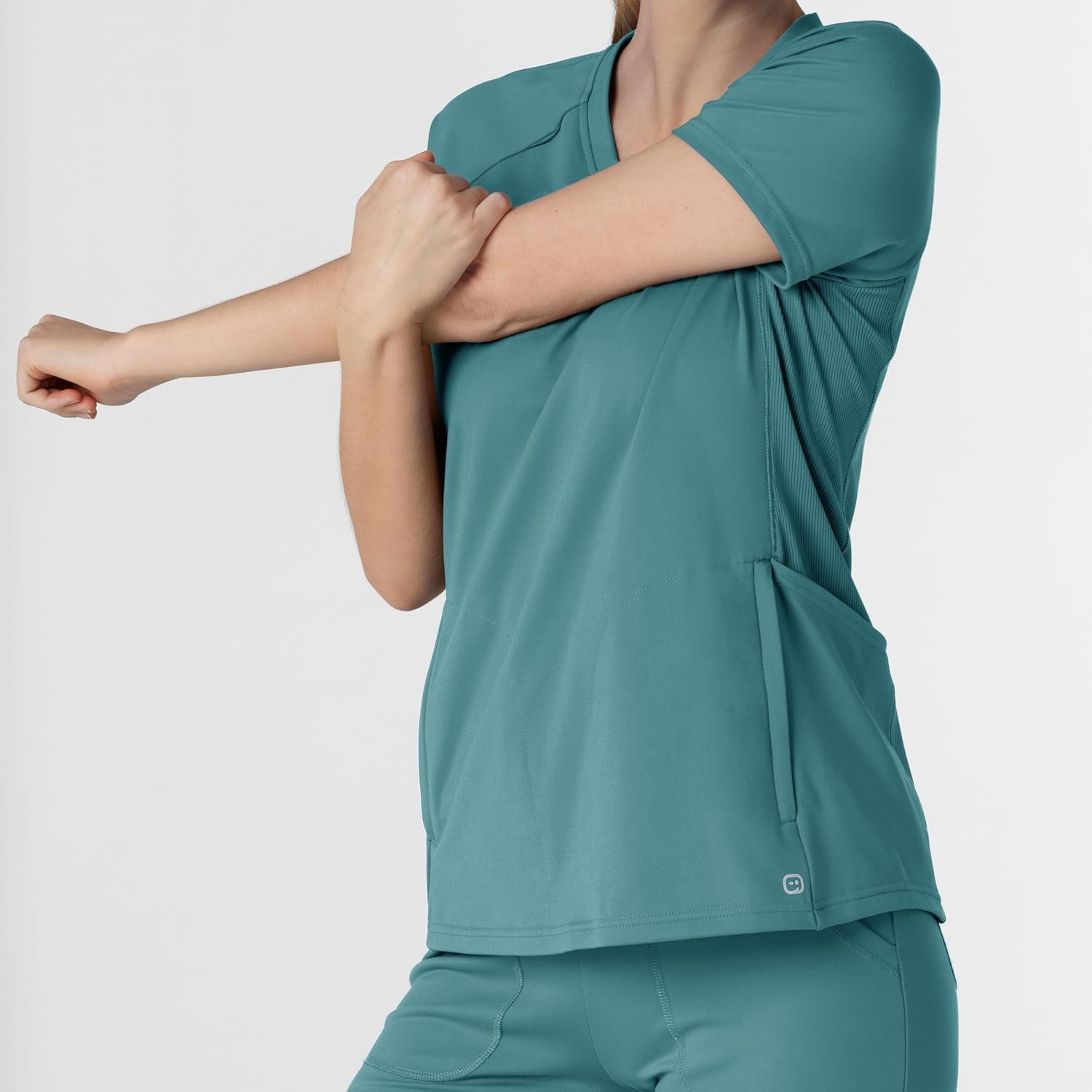 image:imageWink Renew Womens FlexnReach VNeck Raglan Scrub TopVintage Teal