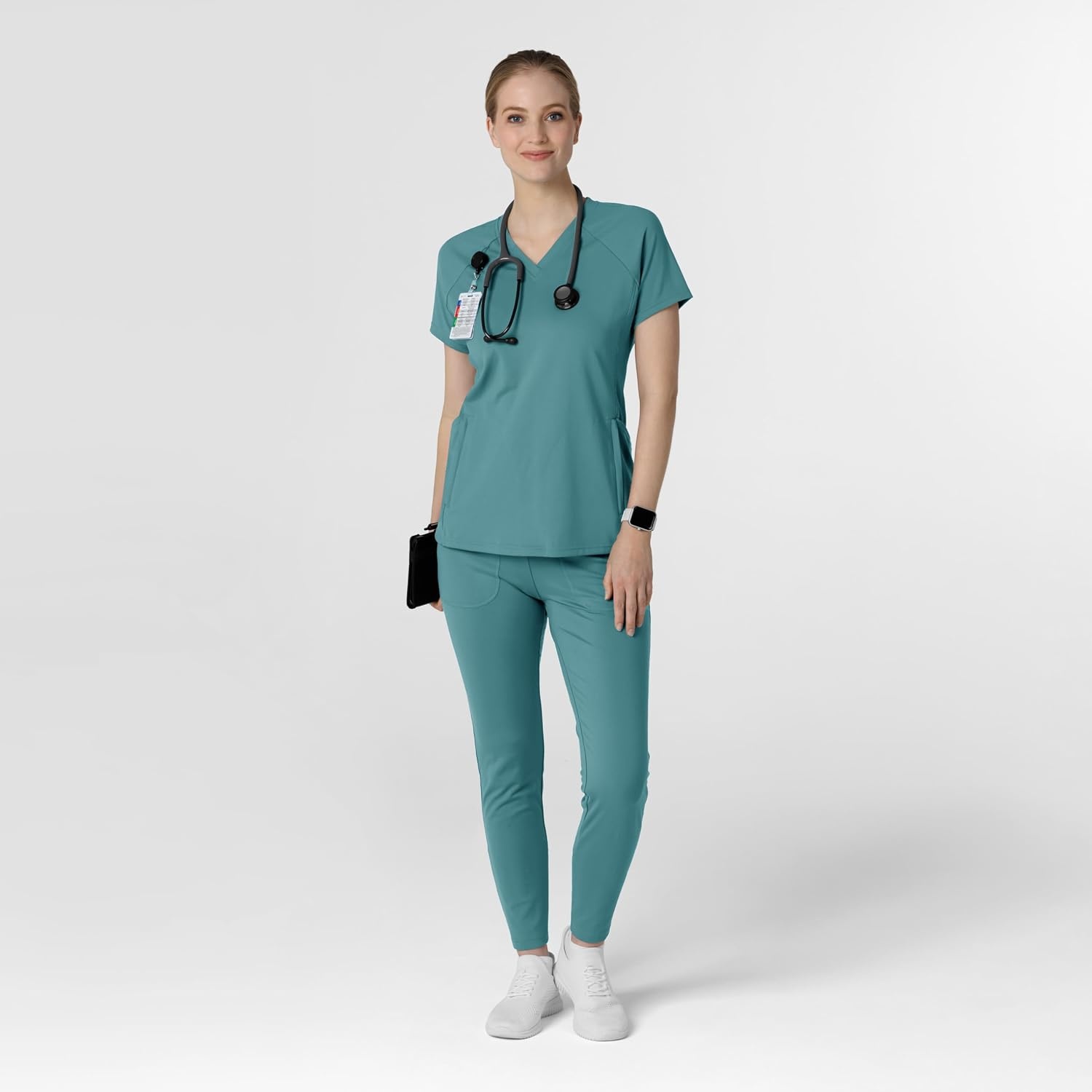 image:imageWink Renew Womens FlexnReach VNeck Raglan Scrub TopVintage Teal